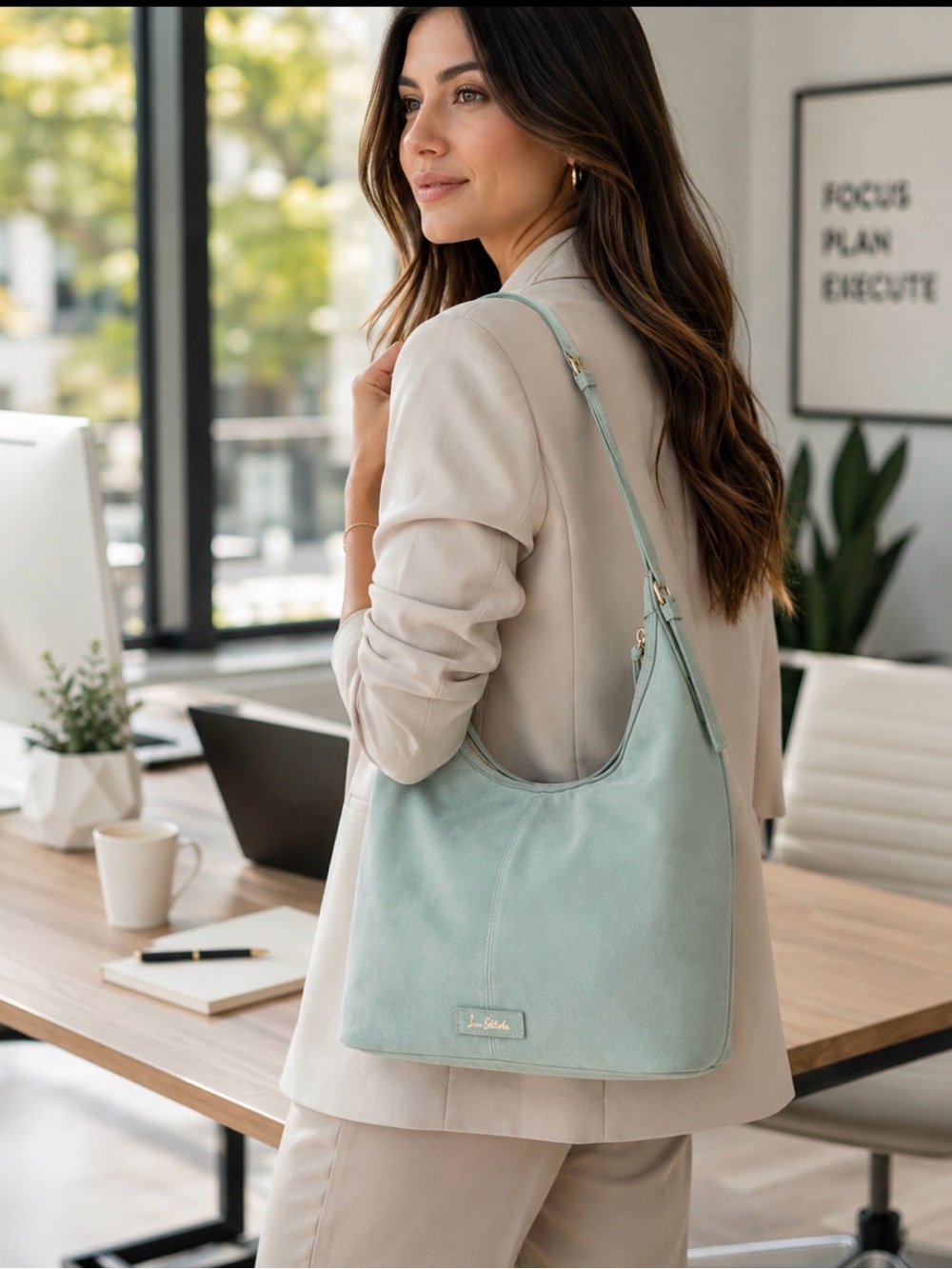 Sam Edelman Elaina Suede Hobo Bag in Light Green